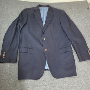 Loro Piana Wool J Hilburn Custom Navy Club Blazer Sport Coat Made Portugal 44R